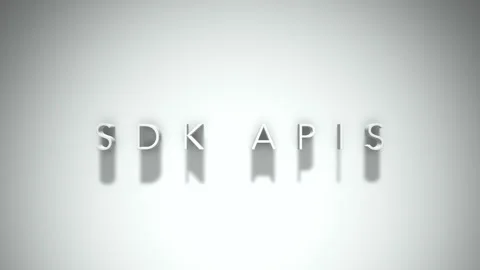 Sdk apis 3D title animation with shadows on a white background Stock Footage 297022749