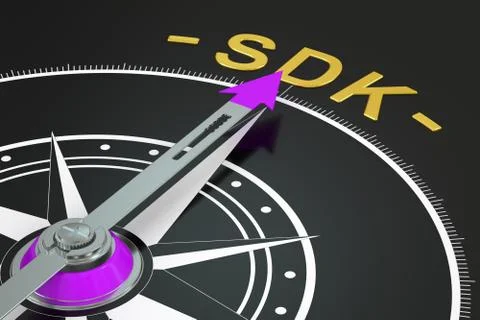 SDK compass concept, 3D rendering Stock Illustration