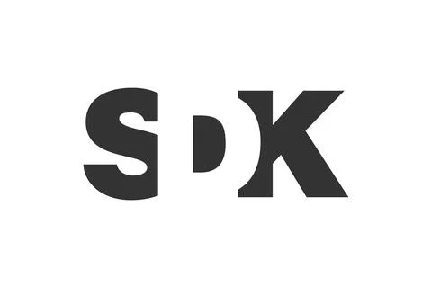 SDK logo design. Initial letter S D K bold font style for tech startups, co.. Stock Illustration