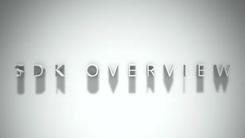 Sdk overview 3D title animation white text on a white background Stock Footage 299368575