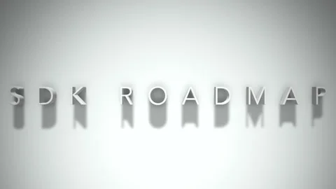 Sdk roadmap 3D title animation with shadows on a white background Stock Footage 297022788