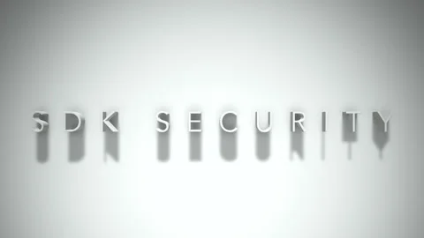 Sdk security 3D title animation white text on a white background Stock Footage 299368554