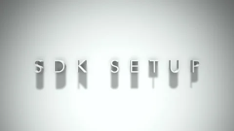 Sdk setup 3D title animation with shadows on a white background Stock Footage 297022765