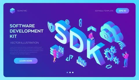 SDK. Software development kit programming language technology concept. Techno Stock Illustration
