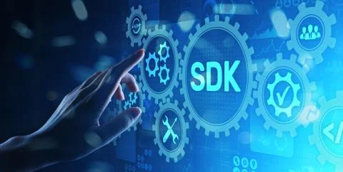 SDK Software development kit programming language technology concept on virtual Foto stock