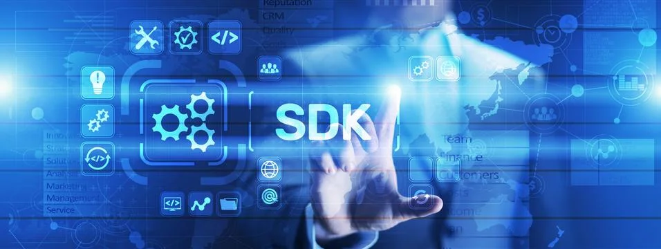 SDK Software development kit programming language technology concept on virtual 스톡 사진
