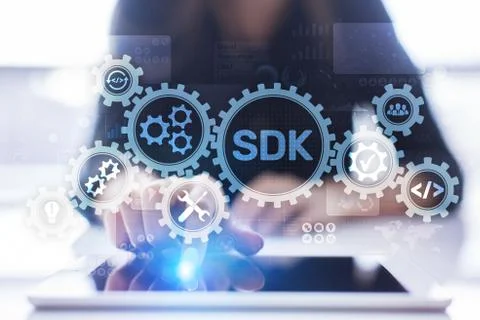 SDK Software development kit programming language technology concept on virtual Stock-Fotos