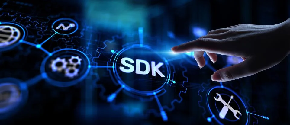 SDK Software development kit programming language technology concept on virtu Stock-Fotos