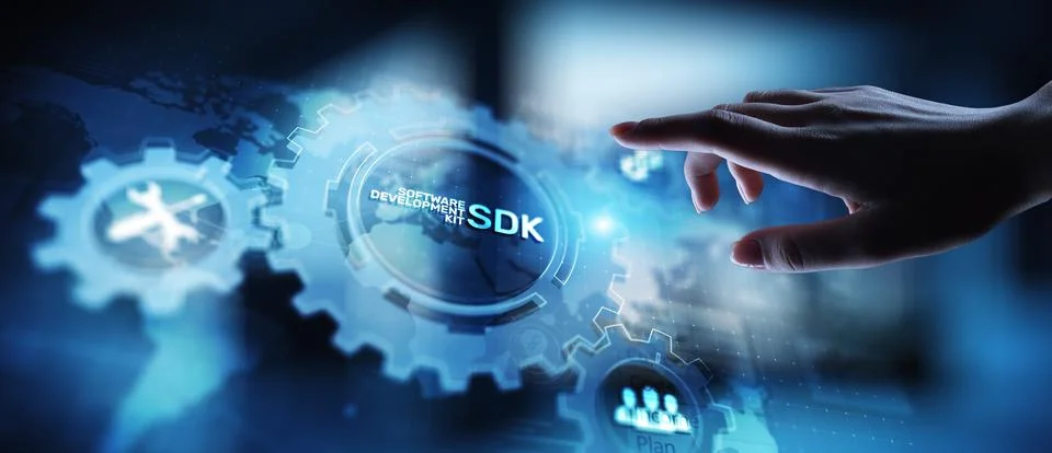 SDK Software development kit programming language technology concept on virtu Stock-Fotos