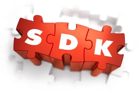 SDK - Text on Red Puzzles Stock Illustration