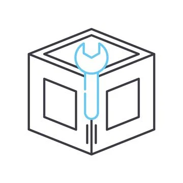 SDK toolkit line icon, outline symbol, vector illustration, concept sign Stock Illustration