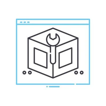 SDK web platform line icon, outline symbol, vector illustration, concept sign Stock Illustration