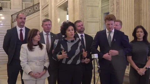 SDLP support no-confidence vote in Paul Givan because he broke Stormont rules,  Video stock 320886184