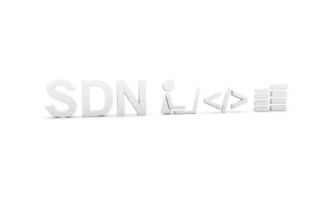 SDN concept white background 3d render illustration Stock Illustration