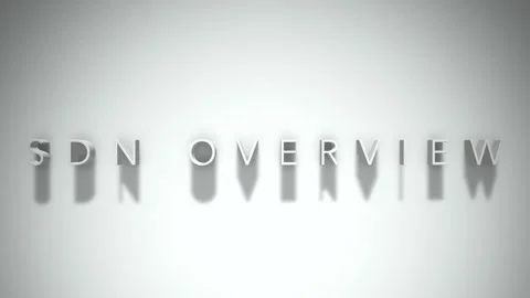 Sdn overview 3D title animation white text on a white background Stock Footage 299372805