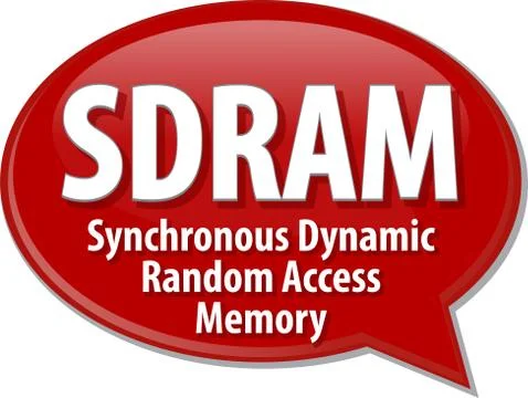 SDRAM acronym definition speech bubble illustration Stock Illustration