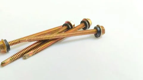 SDS (Self Drilling Screw) roofing bolts or light steel screws 스톡 동영상 314929023