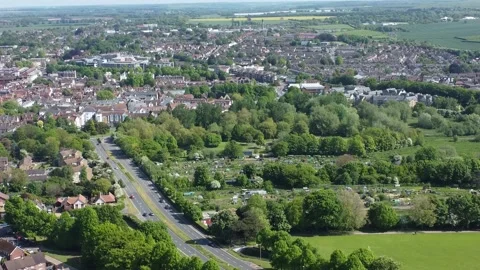 SE and S facing view of Canterbury Stock Footage 241533152