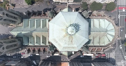 Se Cathedral, Top-Down, Sao Paulo/ Aérea Top-Down Catedral da Sé Stock Footage 87147072
