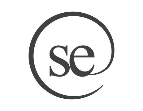 SE logo from two letter with circle shape email sign style. S and E round l.. Stock Illustration