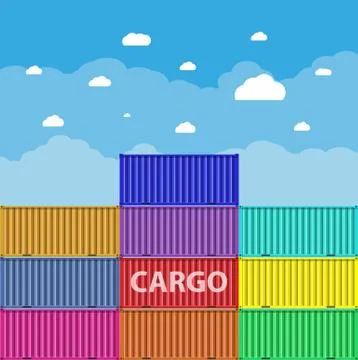 Sea 0cargo containers Stock Illustration