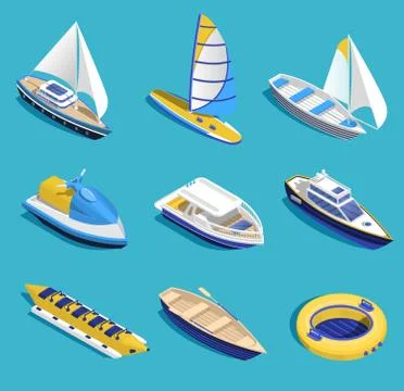 Sea Activities Set Illustrazione stock