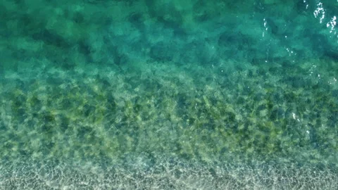 Sea aerial view. Sea texture. Tranquil turquoise sea. Summer concept Stock Footage 272777853