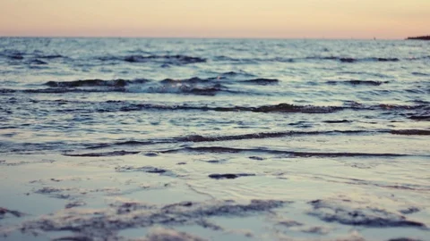 Sea after sunset Video stock 77079214