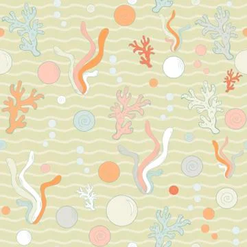 Sea algae pattern Stock Illustration
