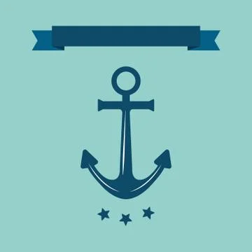 Sea anchor logo Stock Illustration