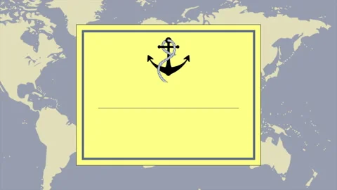 Sea anchor on world map Video stock 201588735