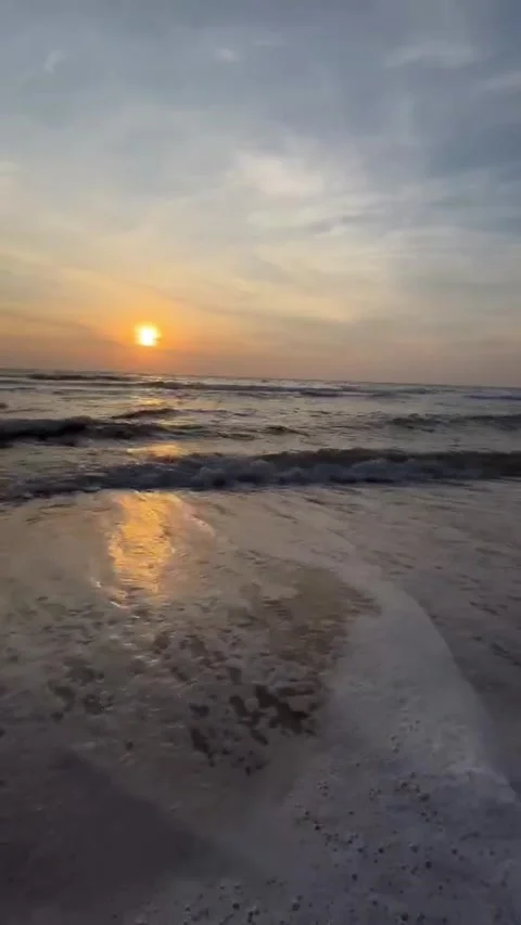 Sea and the beach in the moring-4 Stock Footage 321399133