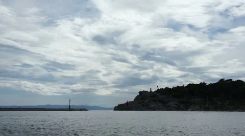 Sea and a blue sky with clouds Video stock 51864732