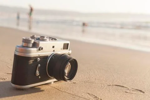 Sea and camera Stock Photos