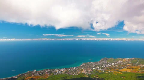 Sea and clouds. 4K. FULL HD, 4096x2304. Stock Footage 35183749