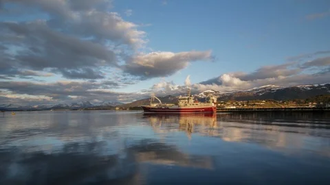 Sea and clouds, Norway Stock Footage 104890549