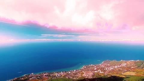 Sea and clouds. timelapse. ocean view. Video stock 117430905