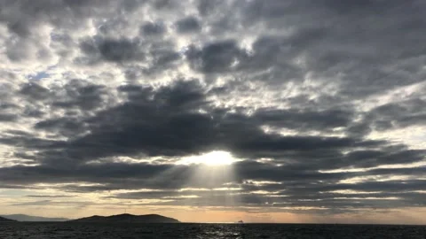 Sea and cloudy sunset Stock Footage 145897430