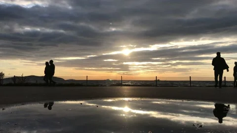 Sea and cloudy sunset Stock Footage 145897925