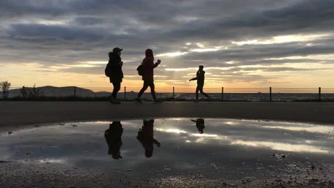 Sea and cloudy sunset Stock Footage 145899038
