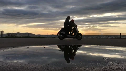 Sea and cloudy sunset Video stock 145899825