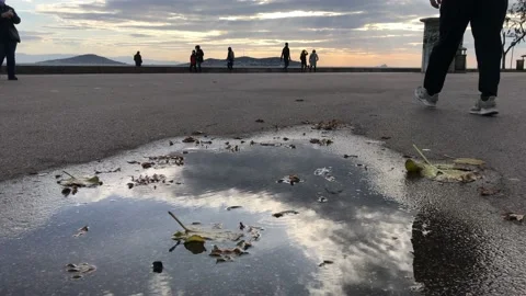 Sea and cloudy sunset Video stock 145899915