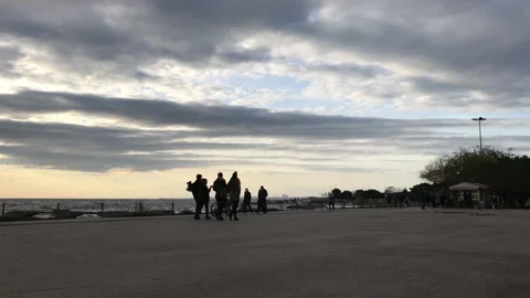 Sea and cloudy sunset Stock Footage 145900851