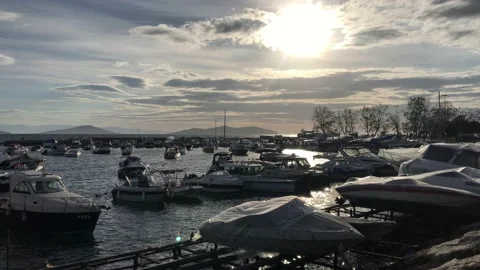 Sea and cloudy sunset Stock Footage 145901010