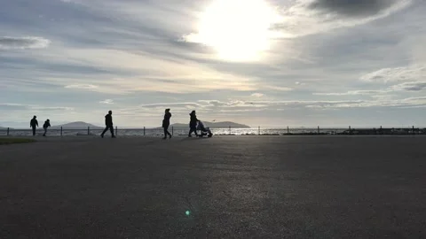 Sea and cloudy sunset Stock Footage 145901220