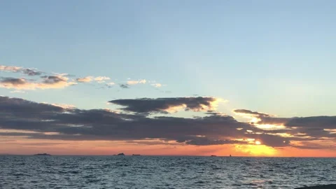 Sea and cloudy sunset Stock Footage 145911397