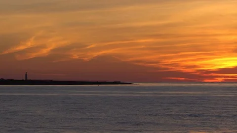 Sea and coast at sunset Video stock 75452552