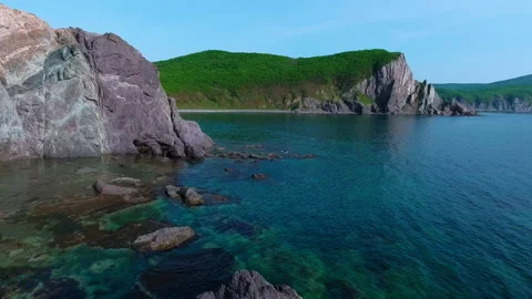 Sea and mountains Stock Footage 219865294