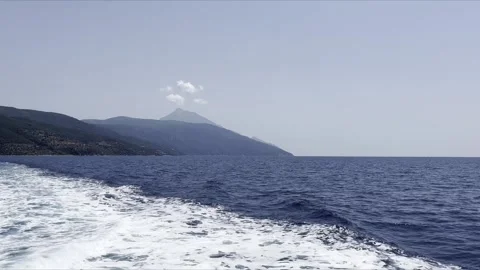 Sea and mountains while boating in Greece Stock Footage 246149204