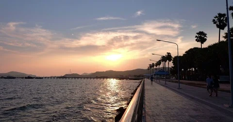 Sea and pier in the evening   Stock Footage 117725656